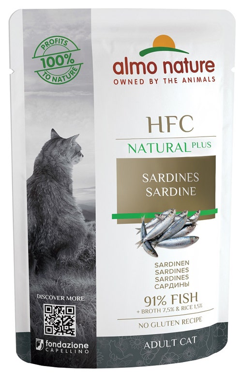 Almo Nature HFC Natural Plus Cibo Umido Sardina Per Gatti Adulti Bustina 55g-2