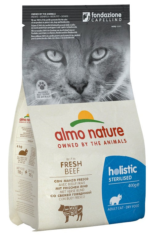 Almo Nature Sterilised Cibo Secco Con Manzo E Riso Per Gatti Adulti Sacco 400g-3