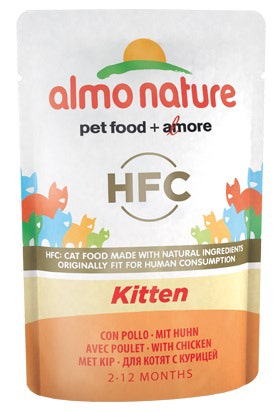 Almo Nature HFC Kitten Cibo Umido Con Pollo Per Gatti Cuccioli Bustina 55g-1