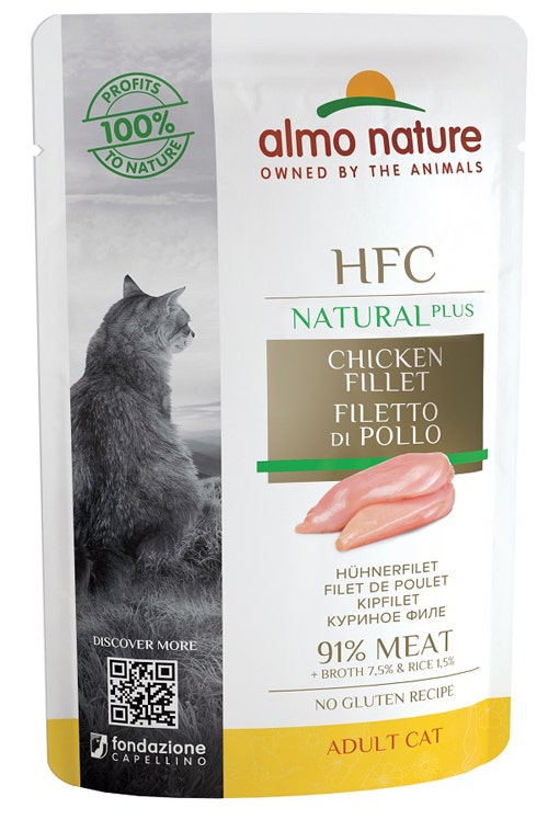Almo Nature HFC Natural Plus Cibo Umido Filetto Di Pollo Per Gatti Adulti Bustina 55g-2