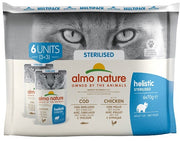 Almo Nature Sterilised  Cibo Umido Con Merluzzo E Pollo Per Gatti Adulti 6x70g-3