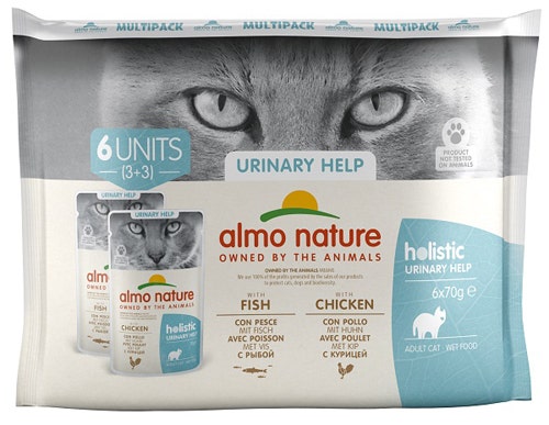 Almo Nature Urinary Help Con Pesce E Pollo Per Gatti Adulti 6x70g-3