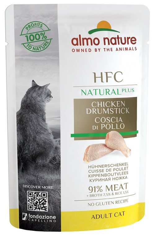Almo Nature HFC Natural Plus Cibo Umido Coscia Di Pollo Per Gatti Adulti Bustina 55g-2