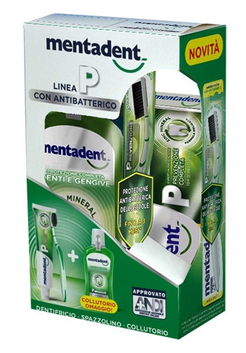 Mentadent P Tripack Dentifricio 75ml+1 Spazzolino+Collutorio 300ml   - 1