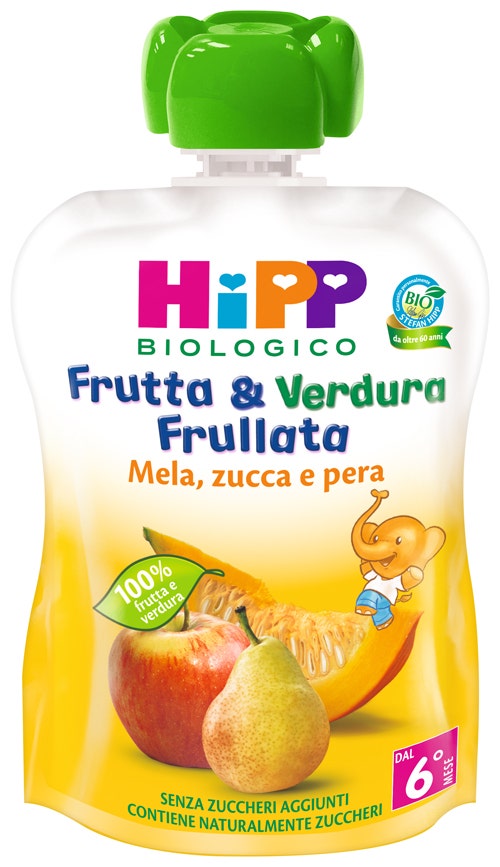 Hipp Bio Frutta E Verdura Frullata Mela Pera Zucca 90g - 1