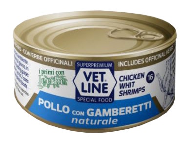Vet Line Per Gatto Pollo Con Gamberetti Al Naturale 70g-2