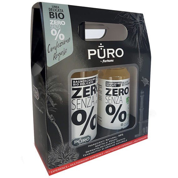 Forhans Puro Gift Collection Zero Senza 0% Shampoo Bio 250ml + Bagnoschiuma Bio 500ml  - 2
