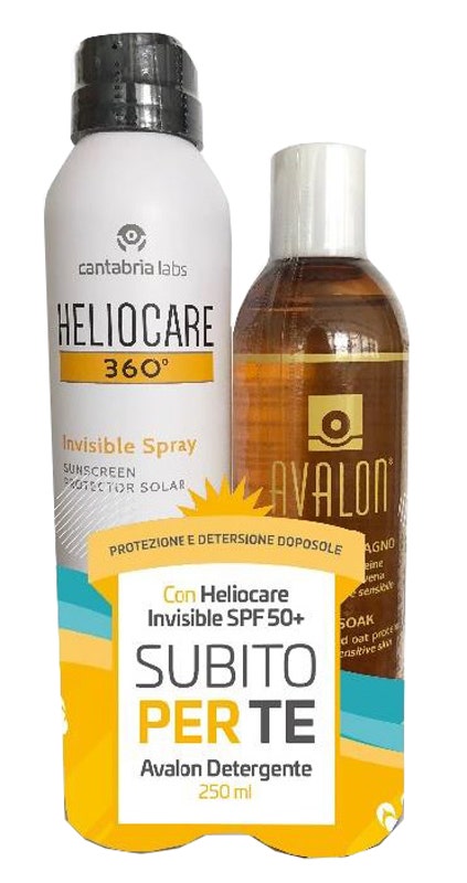 Heliocare 360° Set Invisible Spray SPF 50+ 200ml + Avalon Detergente Fluido 250ml-1