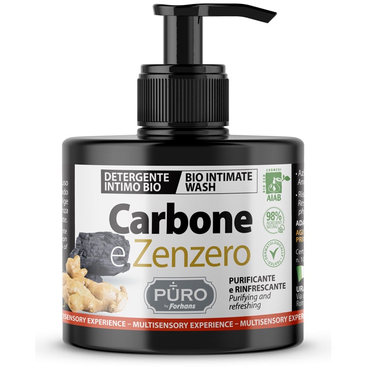 Forhans Puro Detergente Intimo Purificante/Rinfrescante Carbone E Zenzero 250ml  - 2