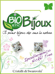 Farma Bijoux Orecchino Carré Swarovski 6mm Crystal 1 Paio  - 1