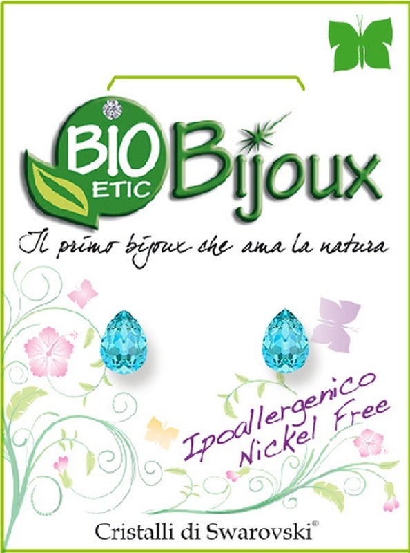 Bio Bijoux Orecchino Goccia 6mm Acquamarina  - 1