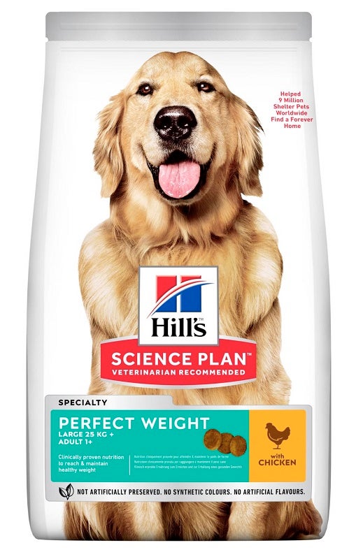 Hill's Science Plan Perfect Weight Large Adult 1+ Con Pollo Cibo Secco Per Cani 12kg-2