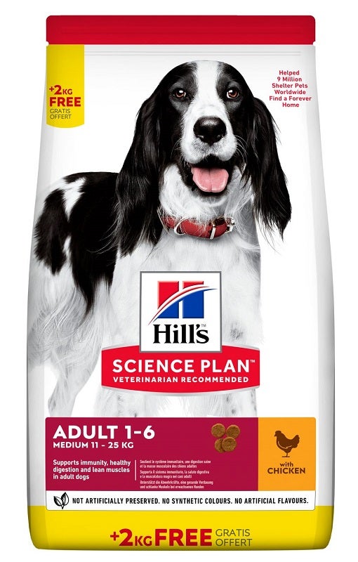 Hill's Science Plan Medium Adult 1-6 Con Pollo Cibo Secco Per Cani 12kg-2