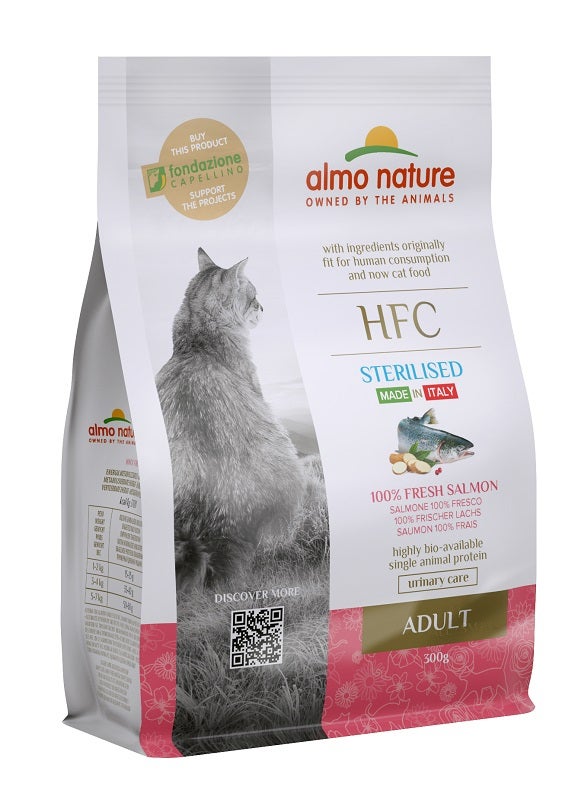 Almo Nature HFC Cibo Secco Salmone Per Gatti Adulti Sterilizzati Sacco 300g-2