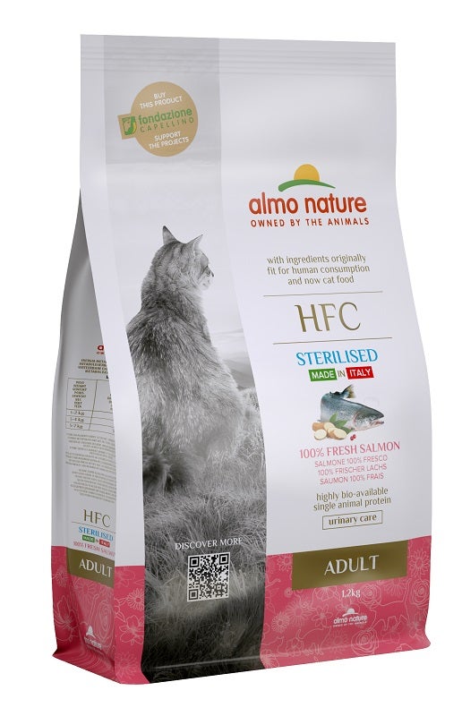 Almo Nature HFC Cibo Secco Salmone Per Gatti Adulti Sterilizzati Sacco 1,2kg-2