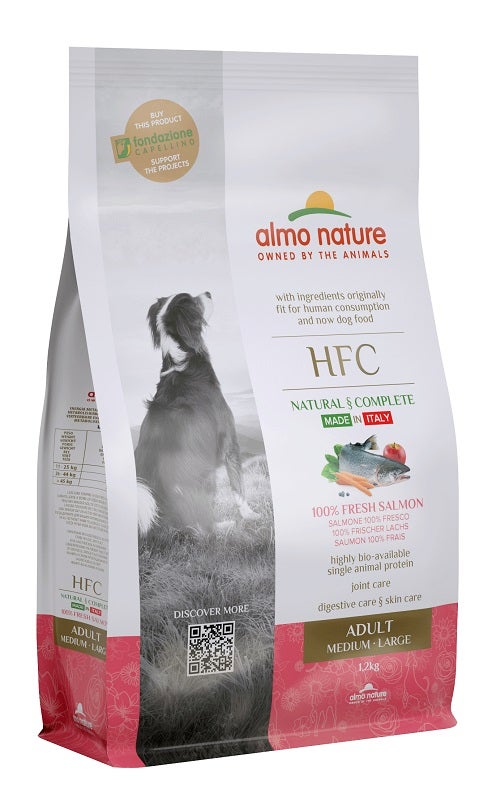 Almo Nature HFC Adult Crocchette Salmone Cani Adulti Taglia Media E Grande Sacco 1,2kg-2