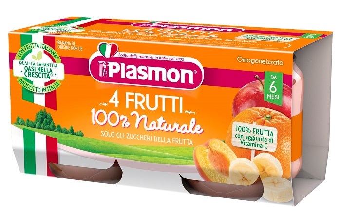 Plasmon Omogeneizzato 4 Frutti 2x80g 6Mesi+-1