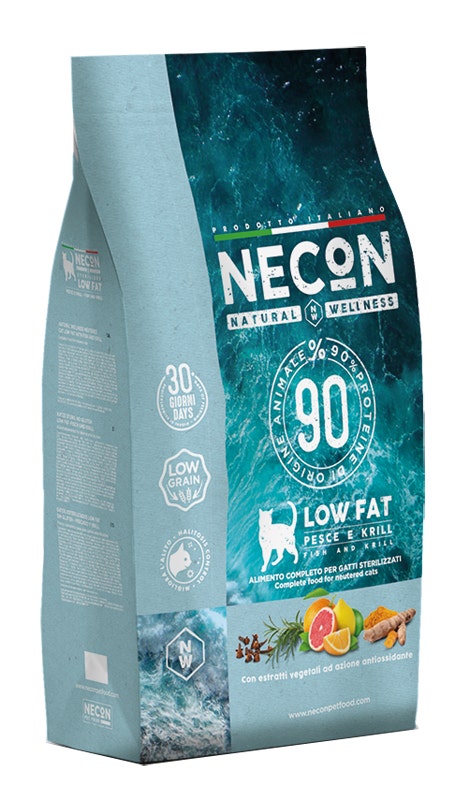 Necon Natural Wellness Steril Low Fat Crocchette Pesce Oceanico Gatti Sterilizzati Sacco 1,5kg-2