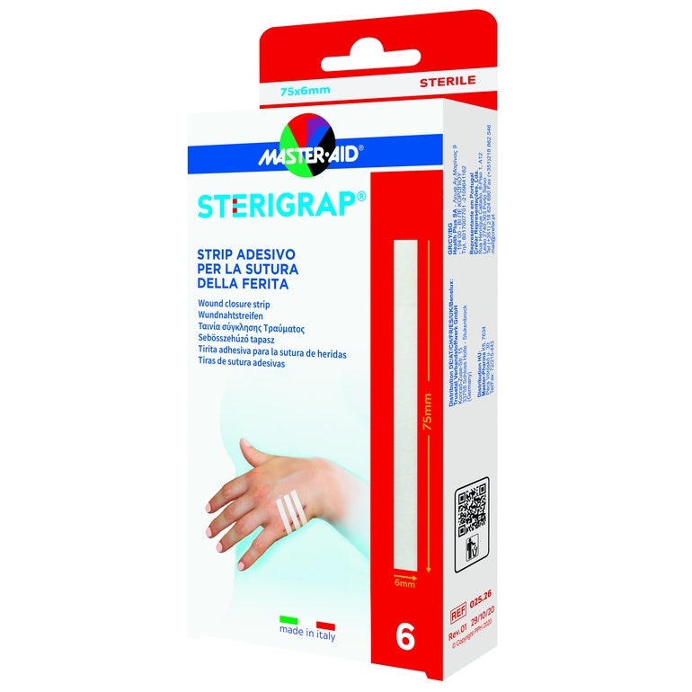 Master-Aid Sterigrap Strip Adesivo Sutura Ferite 75x6mm 6 Pezzi  - 2