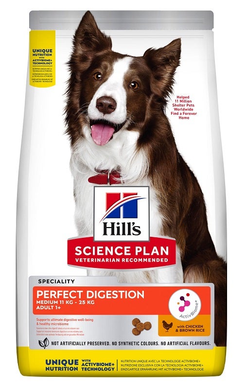 Hill's Science Plan Perfect Digestion Medium 11 Kg - 25 Kg Adult 1+ Chicken & Brown Rice 12kg-2