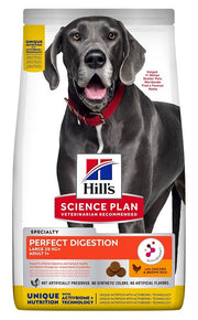 Hill's Science Plan Perfect Digestion Large 25 Kg+ Adult 1+ Chicken & Brown Rice 12kg-2