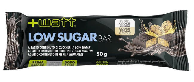 +Watt Low Sugar Bar Barretta Proteica Gusto Cookie Cream 50g-2