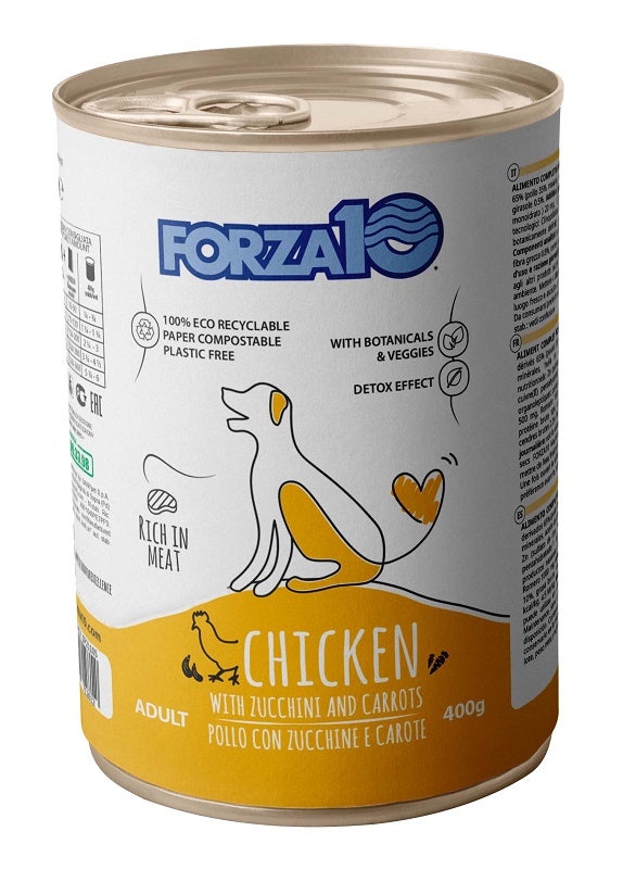 Forza10 Adult Maintenance Cibo Umido Con Pollo/Zucchine/Carote Cani Adulti Barattolo 400g-2