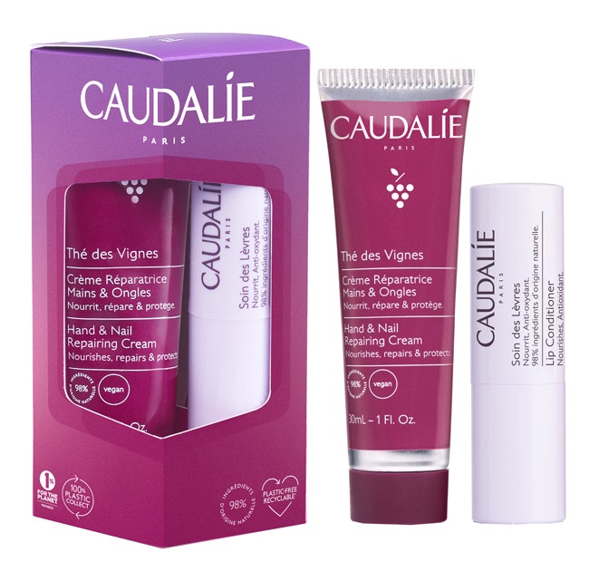 Caudalie The Des Vignes Crema Mani E Unghie 30ml + Trattamento Labbra Stick 4,5g-1