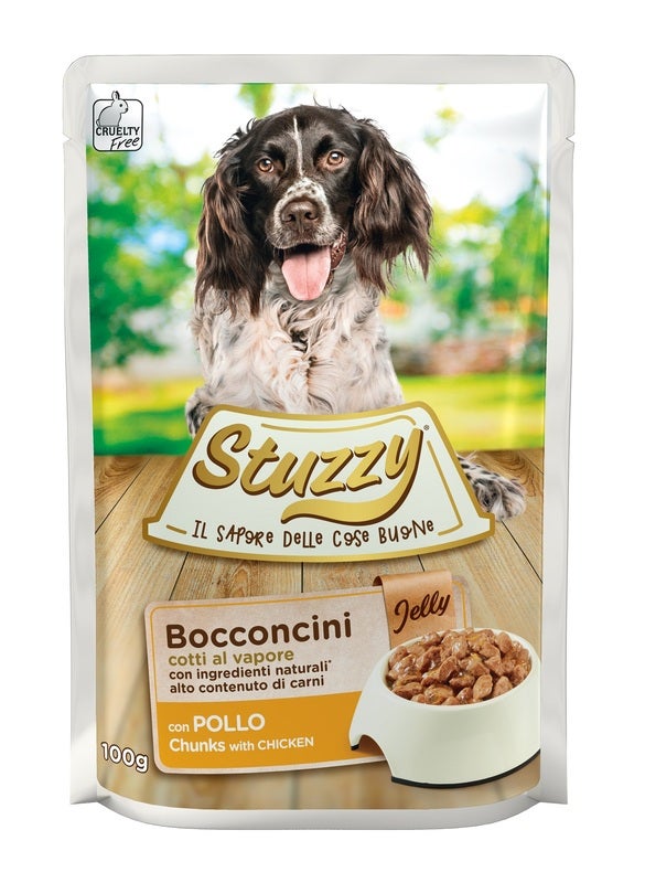 Stuzzy Bocconcini Jelly Con Pollo Per Cani Adulti Bustina 100g-2
