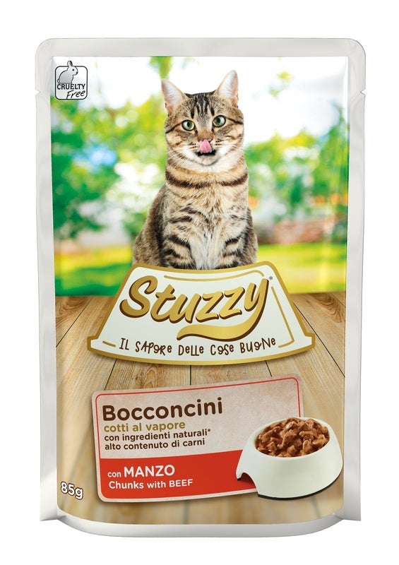 Stuzzy Bocconcini Con Manzo Cibo Umido Gatti Adulti Bustina 85g-2