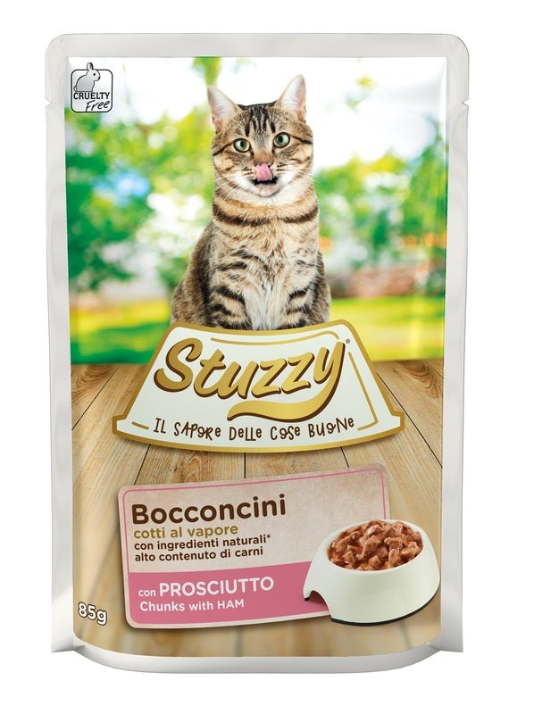 Stuzzy Bocconcini Con Prosciutto Cibo Umido Gatti Adulti Bustina 85g-2