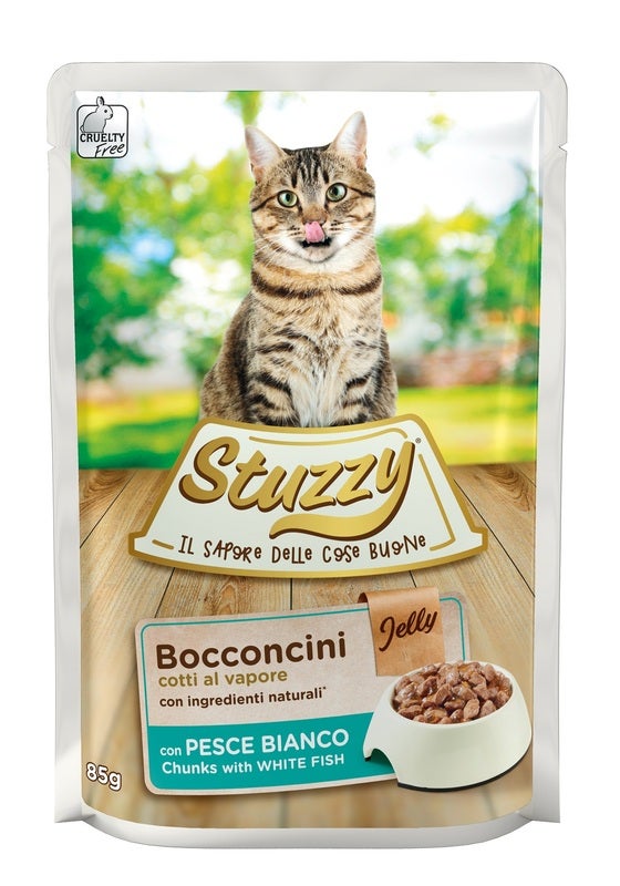 Stuzzy Bocconcini Jelly Con Pesce Bianco Per Gatti Adulti Bustina 85g-2