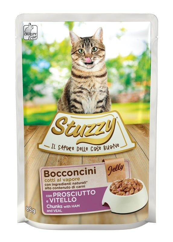 Stuzzy Bocconcini Jelly Con Prosciutto E Vitello Per Gatti Adulti Bustina 85g-2