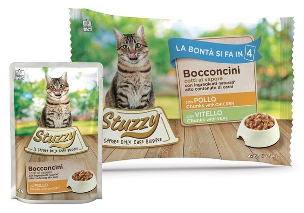Stuzzy Bocconcini Con Pollo/Vitello Cibo Umido Gatti Adulti Multipack 4x85g-2