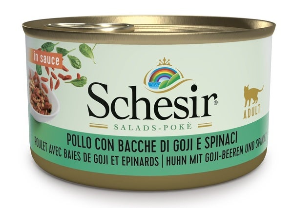 Schesir Pollo Con Bacche Di Goji E Spinaci In Salsa Cibo Umido Gatti Adulti Lattina 85g-2