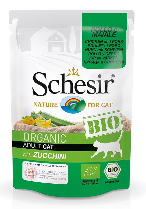 Schesir Organic Bio Paté Al Pollo Con Maiale E Zucchini Per Gatti Adulti Bustina 85g-2