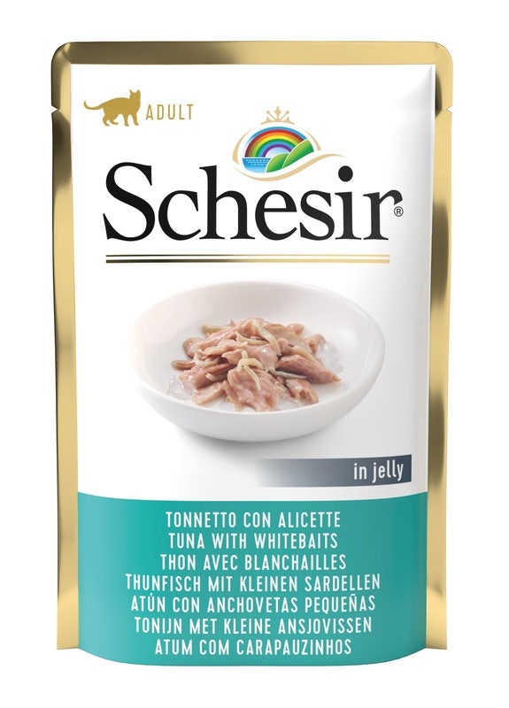 Schesir Tonnetto Con Alicette In Jelly Cibo Umido Gatti Adulti Bustina 85g-2