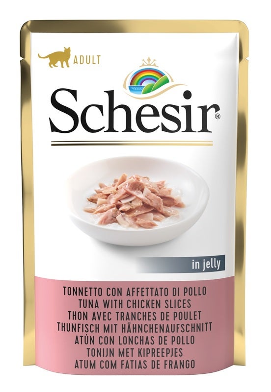 Schesir Tonnetto Con Affettato Di Pollo In Jelly CIbo Umido Gatti Adulti Bustina 85g-2