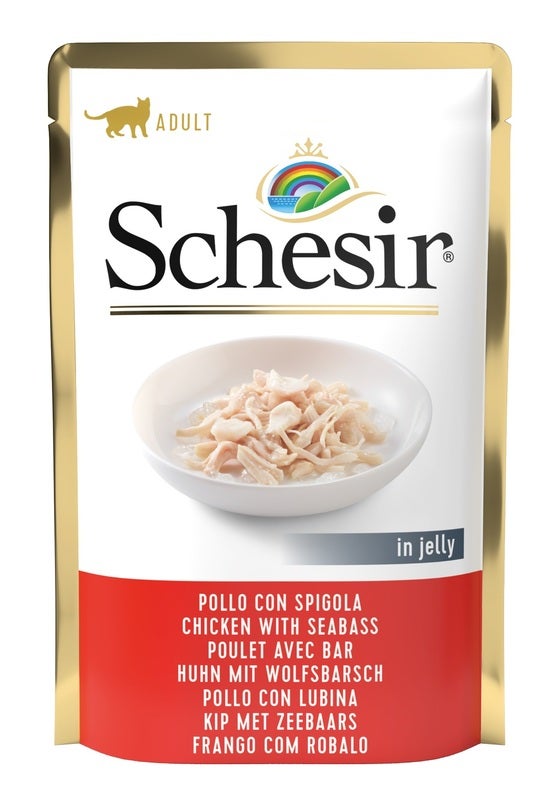 Schesir Pollo Con Spigola In Jelly Cibo Umido Gatti Adulti Bustina 85g-2