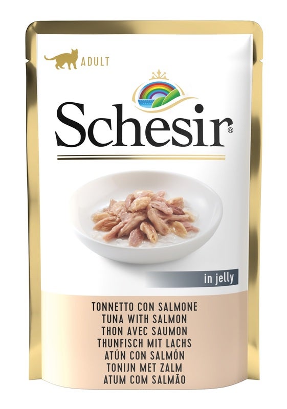 Schesir Tonnetto Con Salmone In Jelly Cibo Umido Gatti Adulti Bustina 85g-2