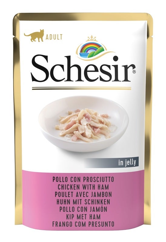 Schesir Pollo Con Prosciutto In Jelly Cibo Umido Gatti Adulti Bustina 85g-2