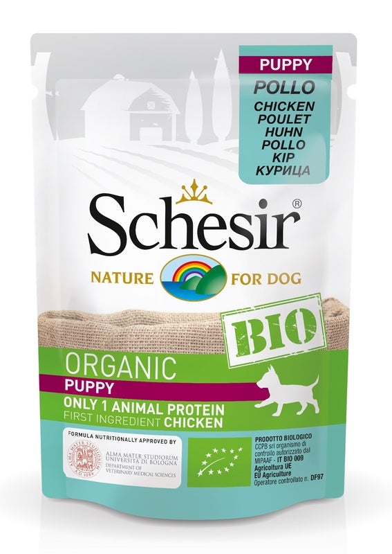 Schesir Organic Bio Paté Al Pollo Per Cuccioli Taglia Medio/Grande Bustina 85g-2