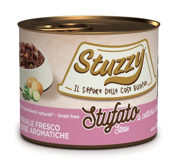 Stuzzy Stufato Con Maiale Fresco Cibo Umido Cani Adulti Lattina 200g-2