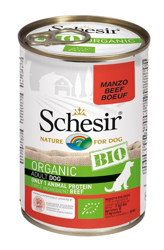 Schesir Organic Bio Paté Al Manzo Per Cani Adulti Lattina 400g-2