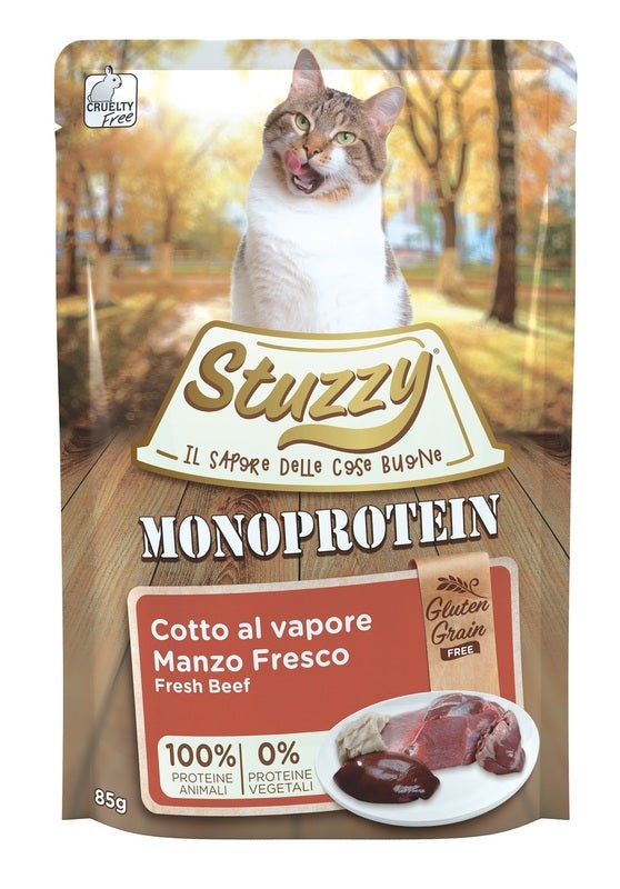 Stuzzy Monoprotein Bocconcini Con Manzo Per Gatti Adulti Bustina 85g-2
