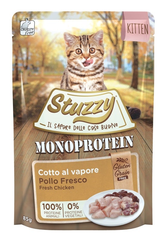 Stuzzy Monoprotein Bocconcini Con Pollo Fresco Per Gattini Bustina 85g-2
