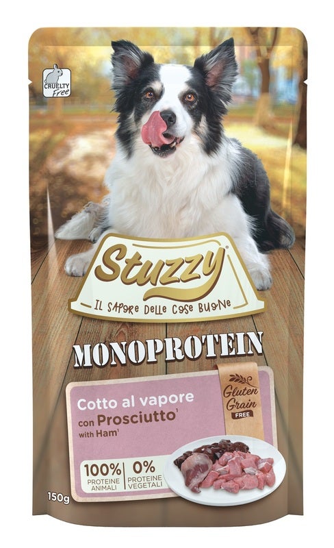 Stuzzy Monoprotein Bocconcini Con Prosciutto Cibo Umido Cani Adulti Bustina 150g-2