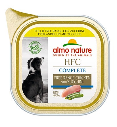Almo Nature HCF Complete Pollo Free Range Con Zucchini Per Cani Adulti Vaschetta 85g-2