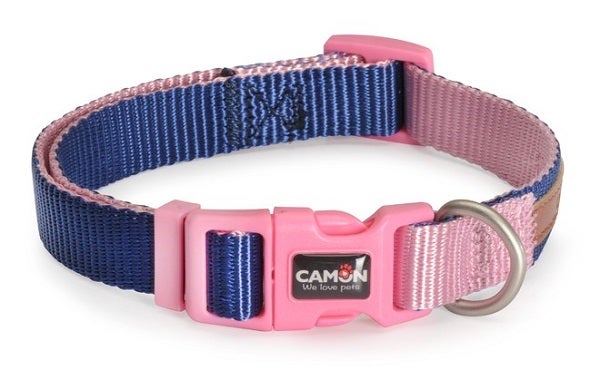 Camon Collare Regolabile Double Premium Blu/Rosa Per Cani Cuccioli 25x300cm/400mm-2