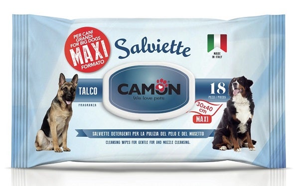 Camon 18 Salviette Maxi Al Talco Per Cani Grandi-2